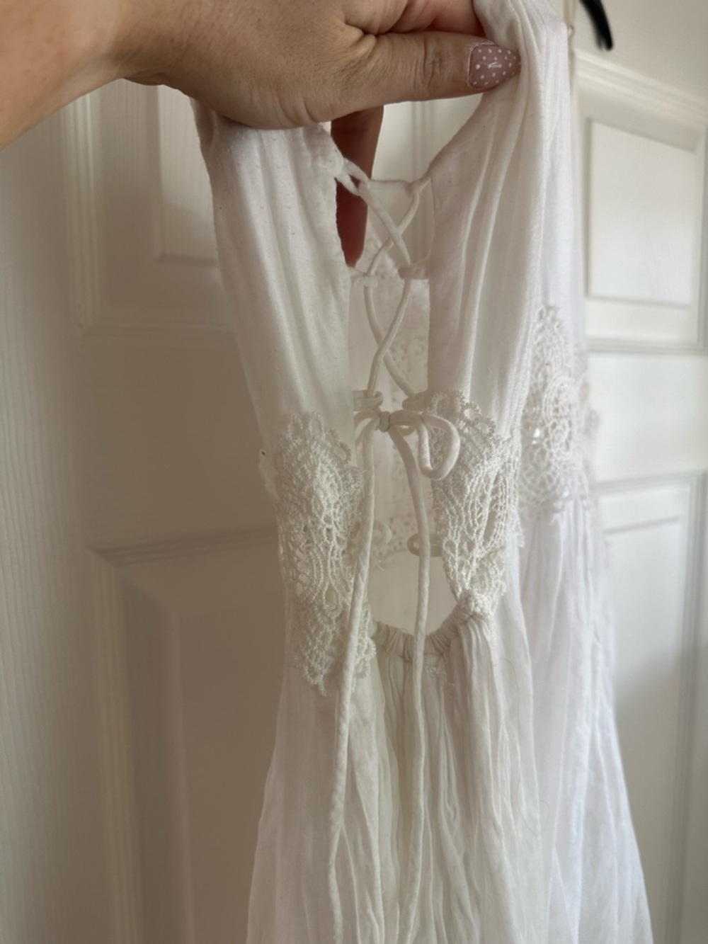 Lush White Crochet Lace Chemise Slip - Picture 4 of 5